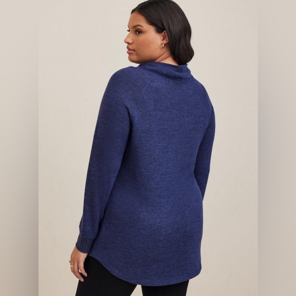 Super Soft Plush Cowl Neck Raglan Tunic Sweatshirt 2X - Picture 2 of 8